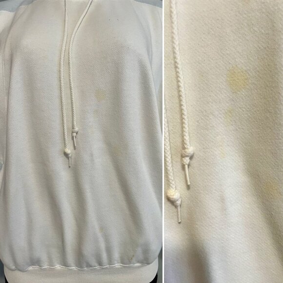 Vintage 1980s Hoodie Sweatshirt by Liz Wear size M white & blue retro fashion. - Picture 9 of 10